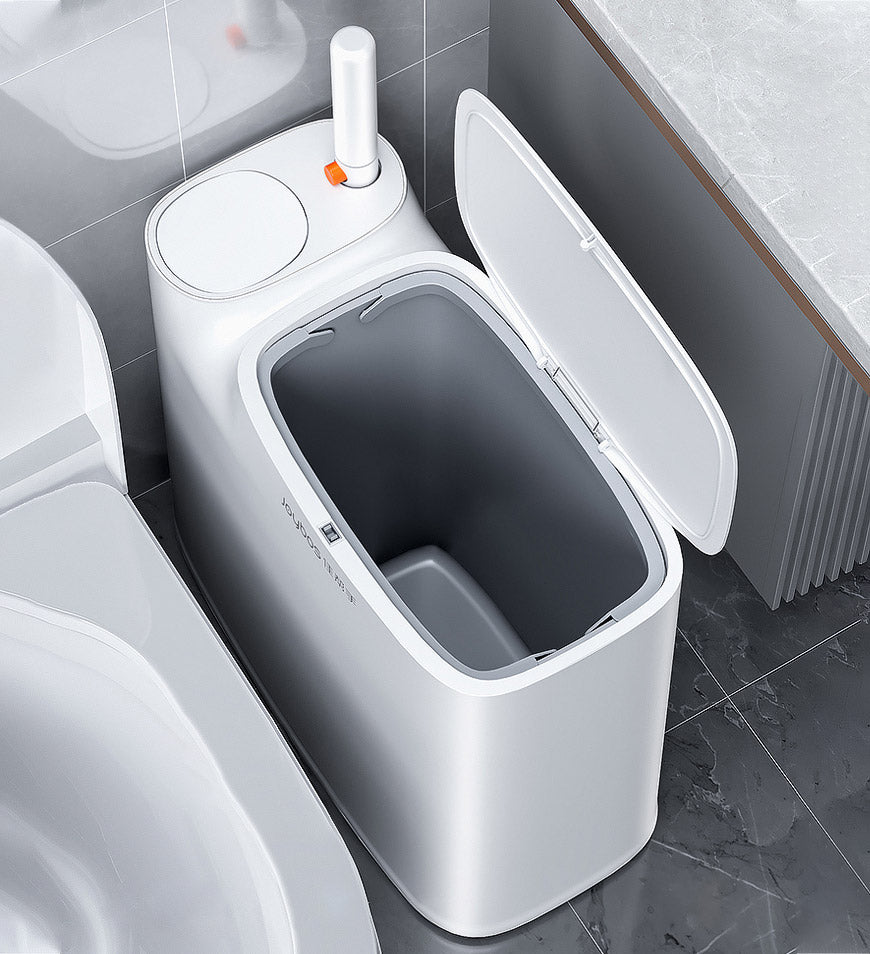 2 in 1 Schmaler Badezimmer-Mülleimer mit Toilettenbürste Z32