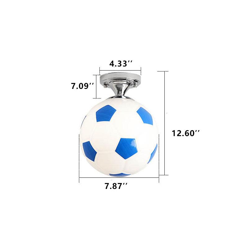 Sandsberg Kreative Deckenleuchte | Basketball & Fußball Design | Halbmontage | Glaslampe