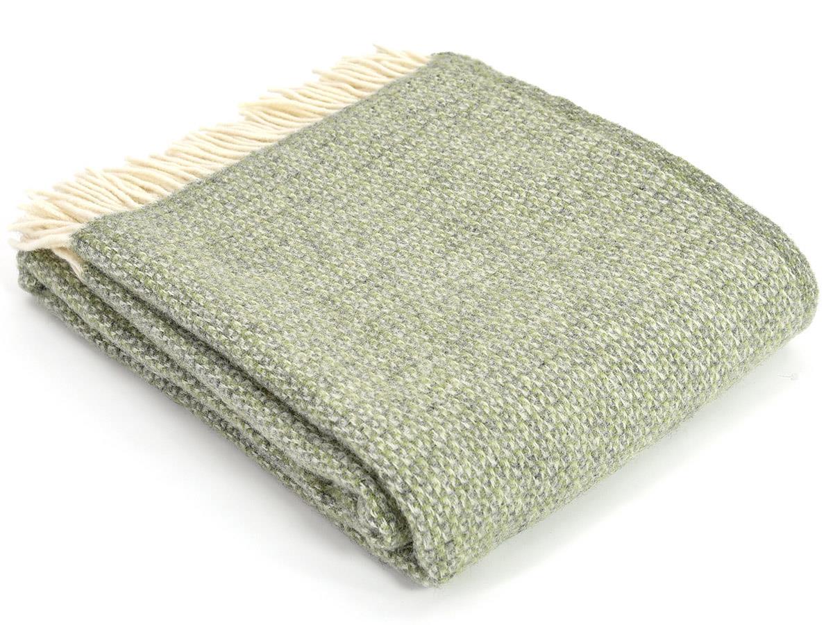 Illusion Pure New Wool Throw - Salbeigrün/Grau