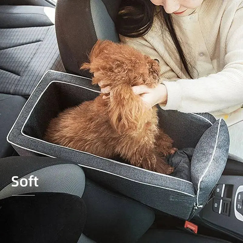 Tragbare Auto Zentral Haustier Sitzbett - Sicherheitsreise Träger für kleine Hunde und Katzen