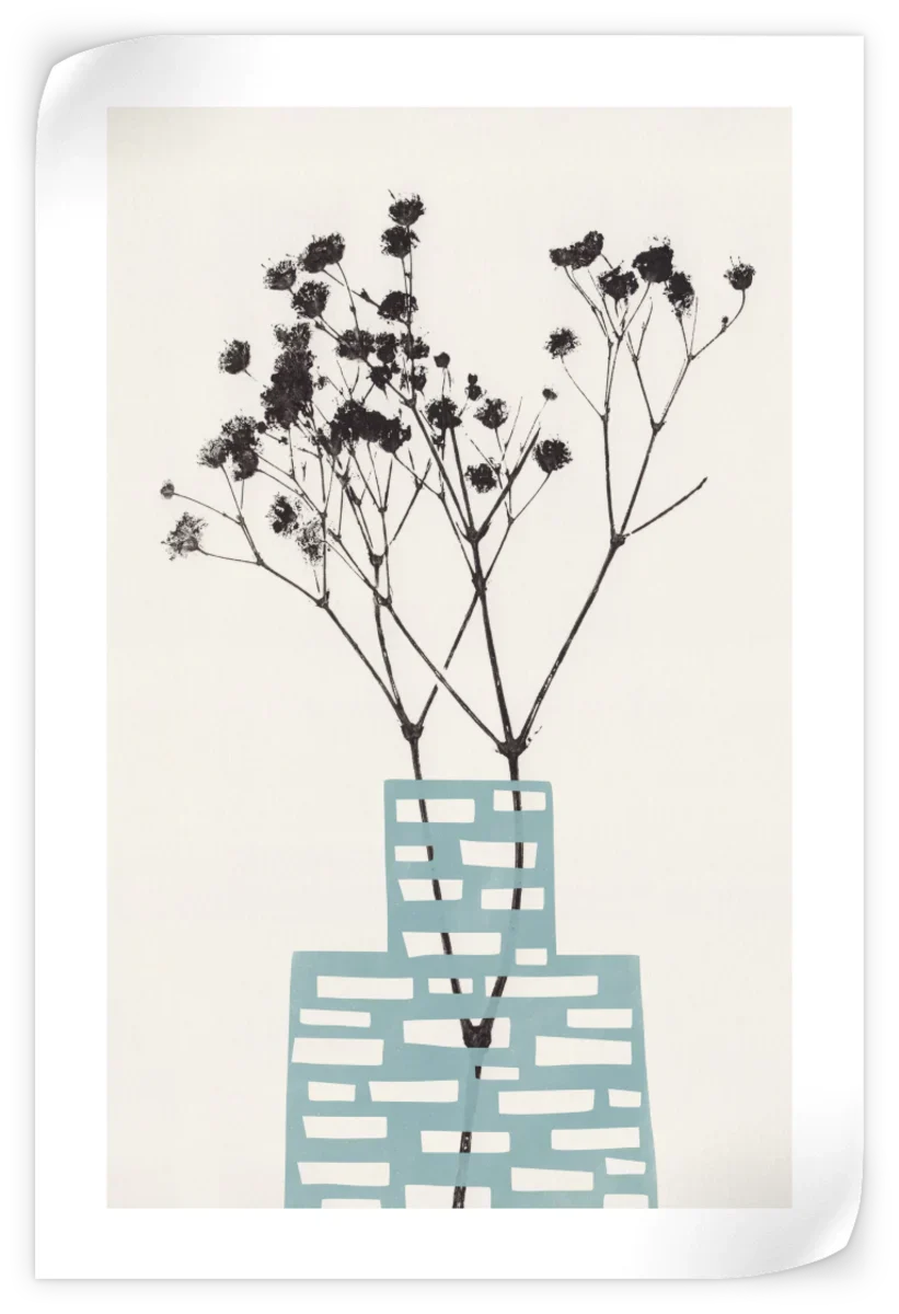 Sandsberg | Gypsophila in einer blauen Vase Wandkunst