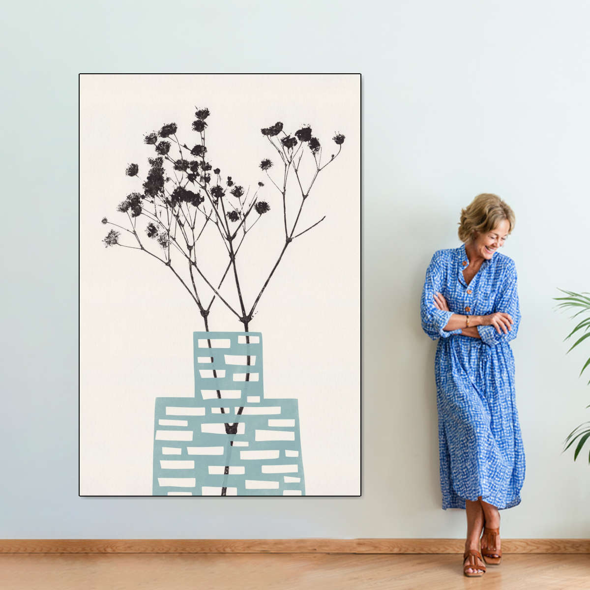 Sandsberg | Gypsophila in einer blauen Vase Wandkunst