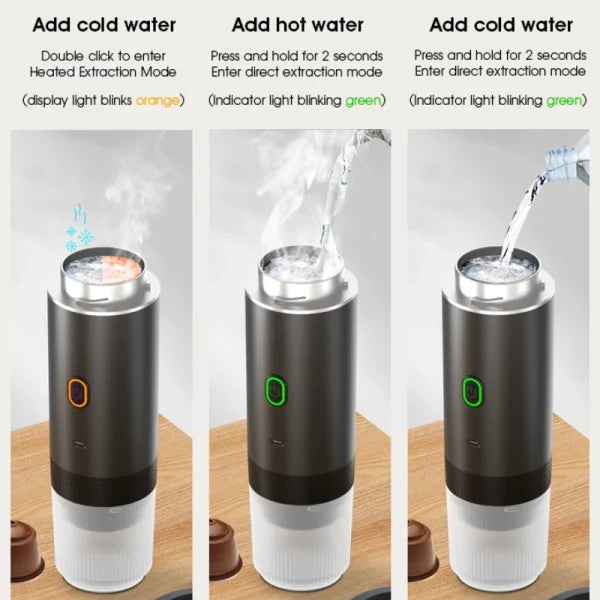 Sandsberg | Kabellose Espresso-Kaffeemaschine Tragbare 3 in 1 Kaffeemaschine mit Kapsel und Pulver