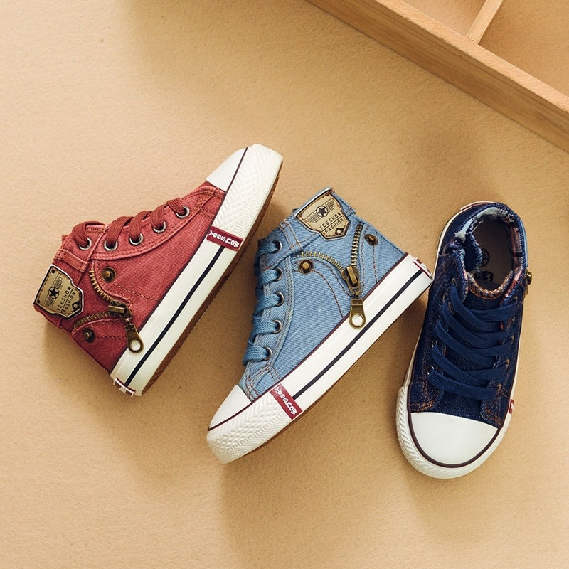 Kinder Casual Schuhe Jungen Mädchen Sport Schuhe Atmungs Denim Sneakers Kinder Canvas Schuhe Baby Stiefel