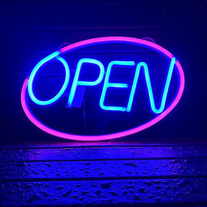 Moderne Art Deco wasserdichte PS OPEN LED Außen hängende Neon Wand sconce Lampe für Esszimmer