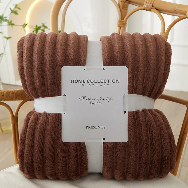 Gestreifte Flanell Fleece Decke - CozyStripe