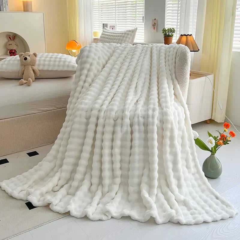 Bubbeltextur Fleece Decke - BubbleNest