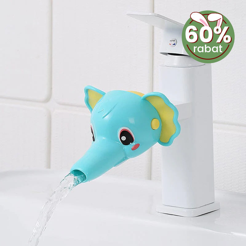 Süße kleine gelbe Ente und Hahnverlängerung