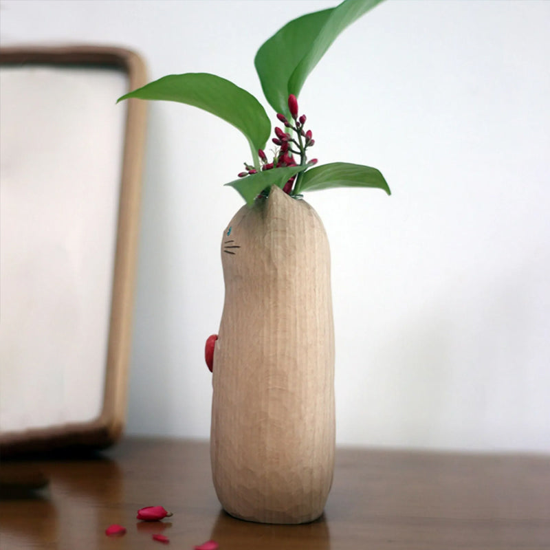 Handgefertigte Katzenvase