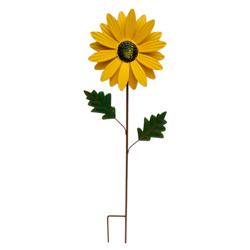 Sandsberg | Dekorative Sonnenblume aus Metall für Garten – Farbige Blumenstecker für Außenbereich und Landschaft