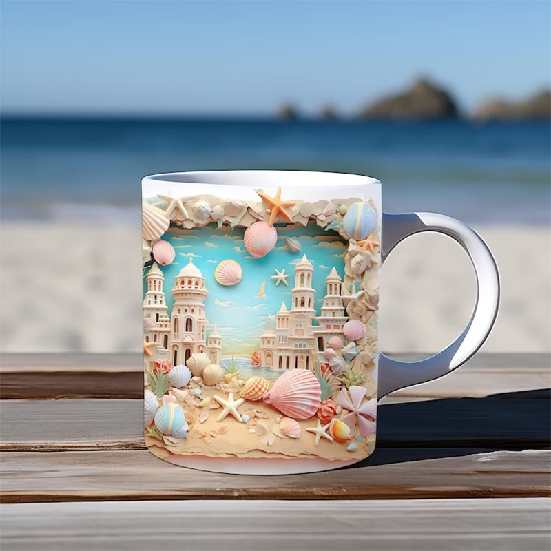 Sandsberg | 3D Ozean Strand Durchbruch Thema Kaffeebecher