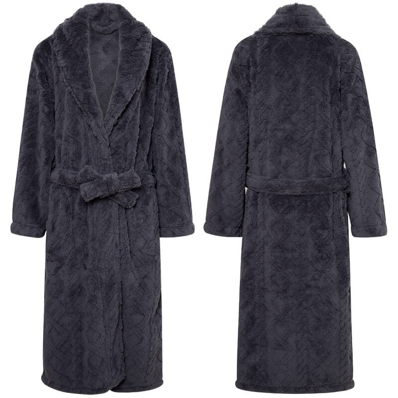 Luxuriöser Damenfleece-Bademantel mit Taschen