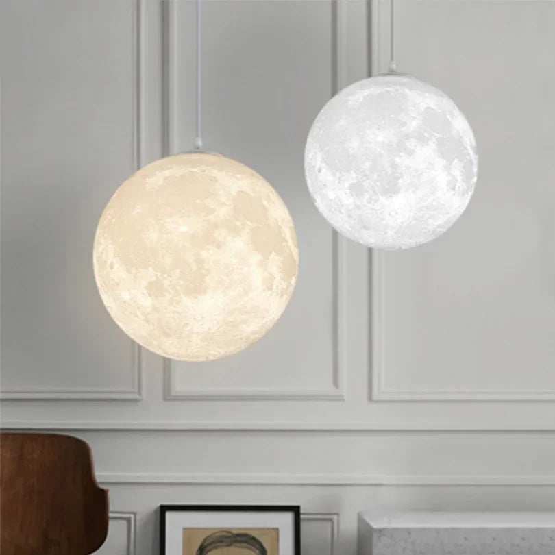 Lunar LED Pendelleuchte - Mond Design Hängelampe für Wohnzimmer & Schlafzimmer