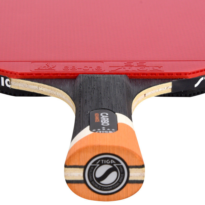 Tischtennisschläger, professioneller Single Shot 6 Star Six Carbon Tischtennisschläger, langer Griff, Shakehand-Griff, gerader kurzer Griff