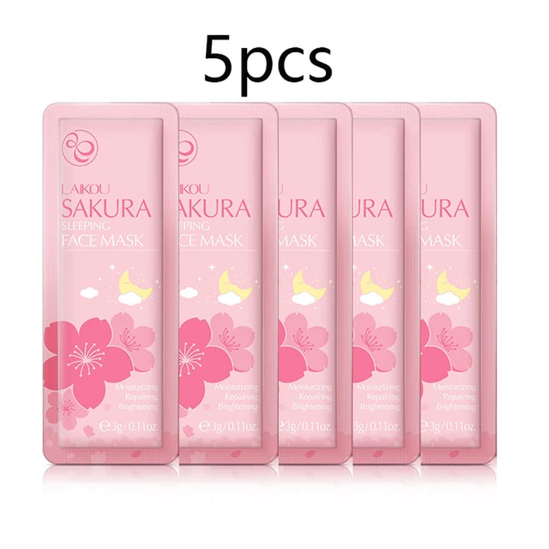 LAIKOU Sakura Algen Centella Schnecken Kollagen Schlafmaske Einzelverpackung Nährend Hautpflege Hautbarriere Gesichtsmaske