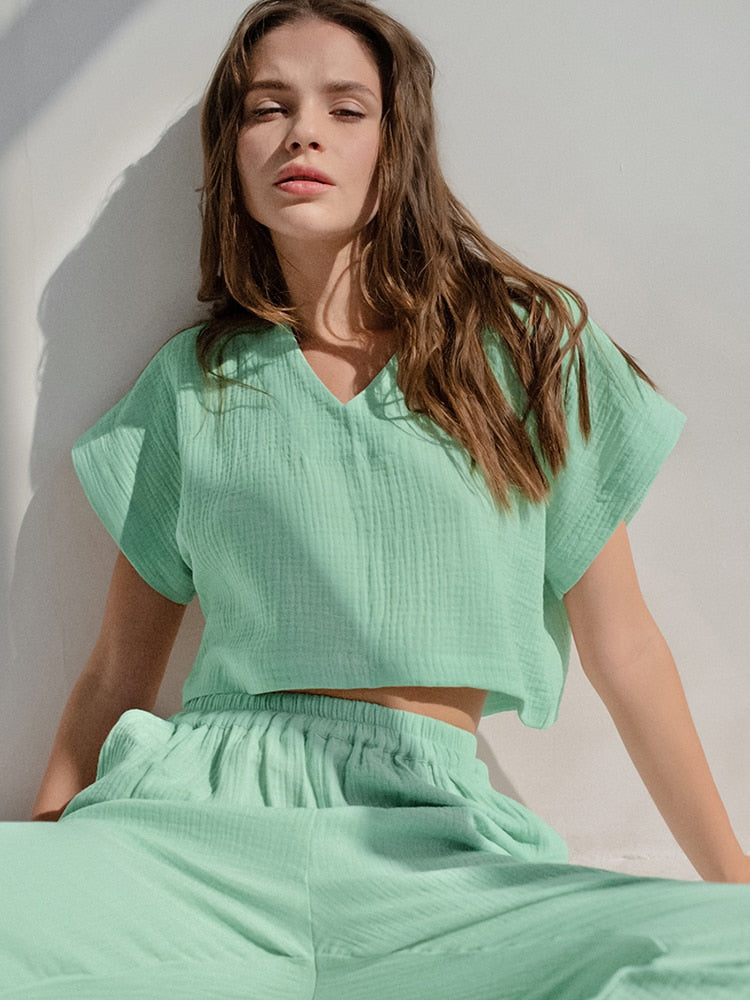 2-Teile-Set Lockere Pyjamas für Damen