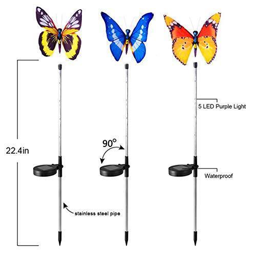 Solar Schmetterling Leuchtstab, 3er Pack