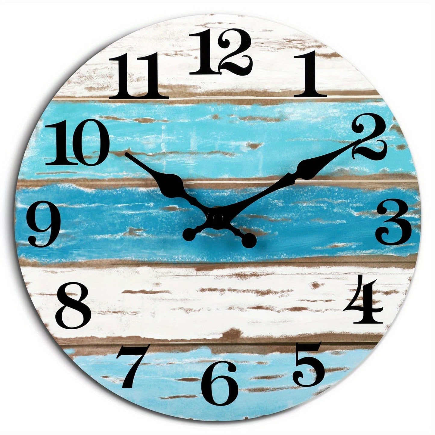Sandsberg Wanduhr - Stille Runde Uhr, Blaues Thema für Außen und Innen