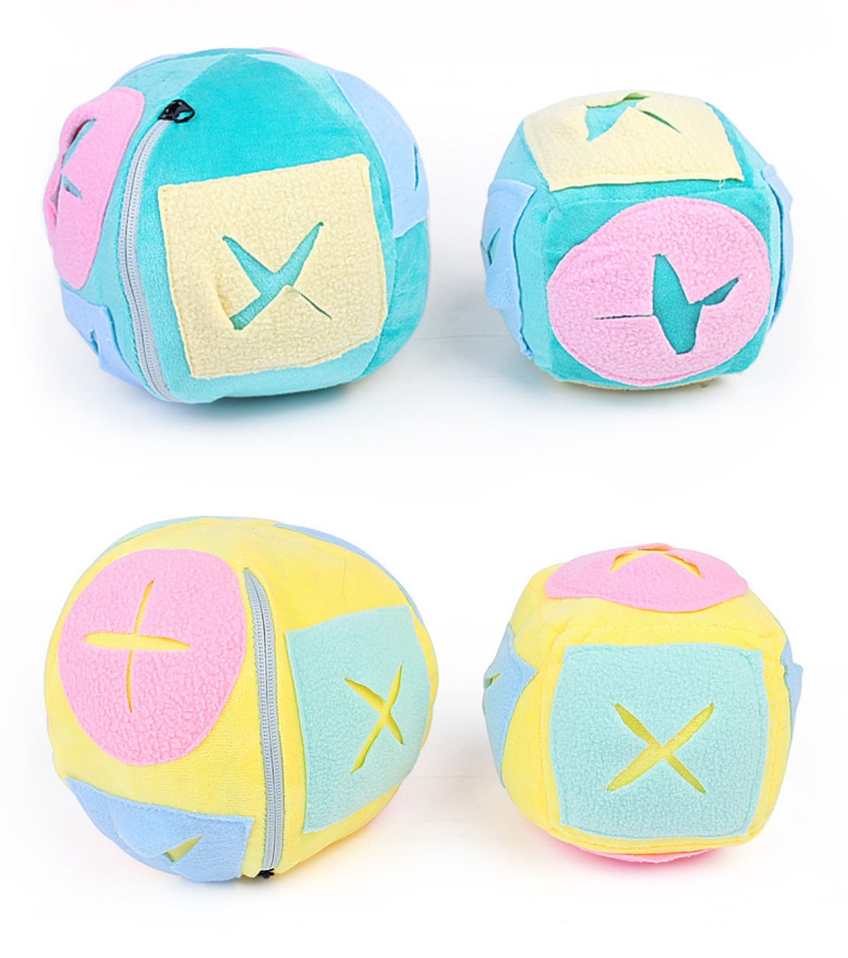 Sandsberg | Hond snuffelt aan bal, zoekt naar eten, likt aan speelgoedbal