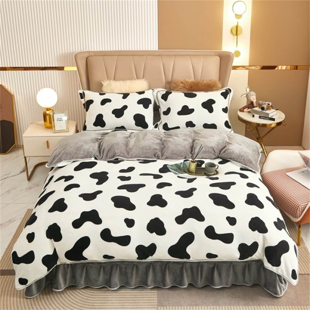 Leicht Luxus Verdickte Milch Fleece Warm Bettlaken Set