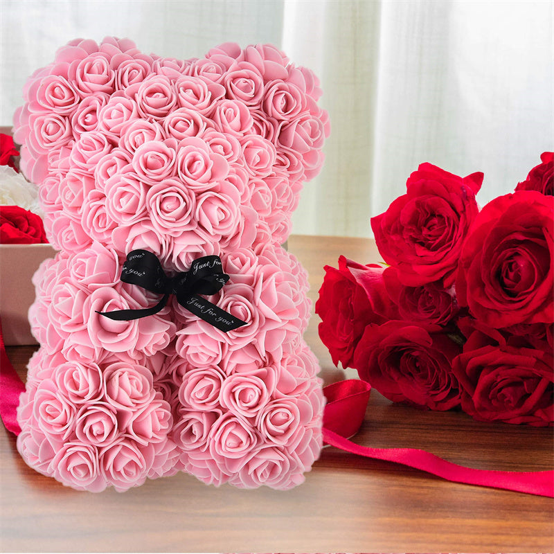 Valentinstag Geschenk Rose Bär Ewige Blume Rose Teddybär PE Schaum Bär 25cm Valentinstag