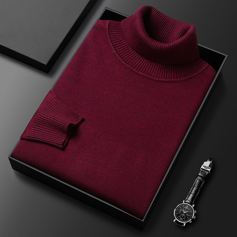 Herren einfarbiger Rollkragenpullover