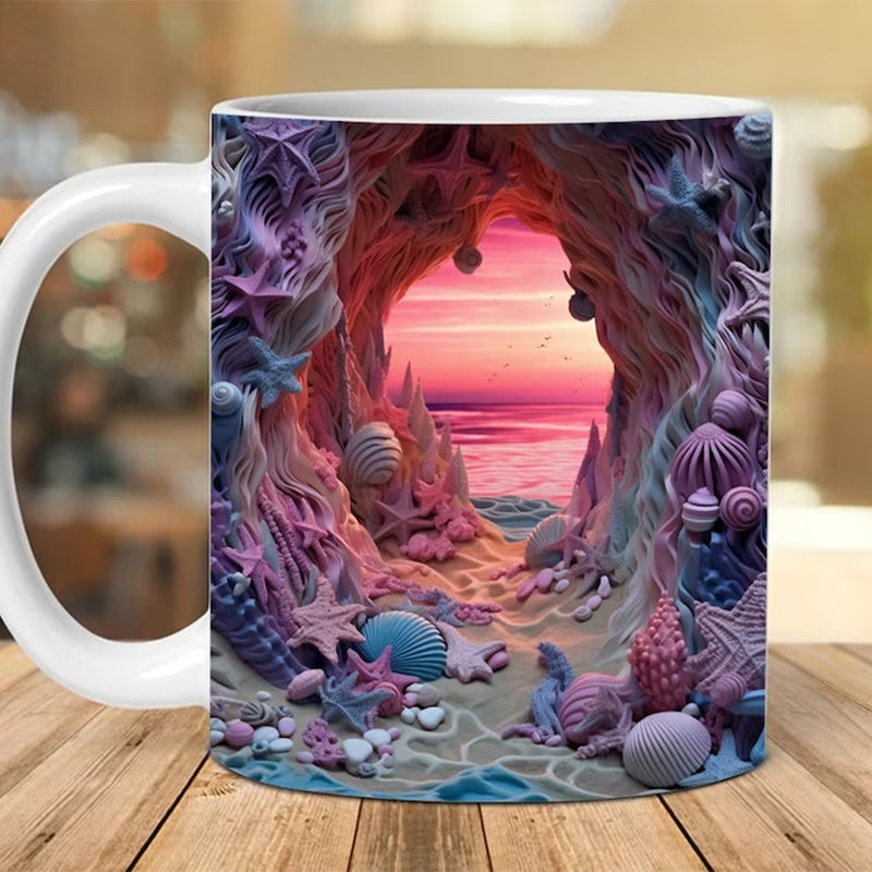 Sandsberg | 3D Ozean Strand Durchbruch Thema Kaffeebecher