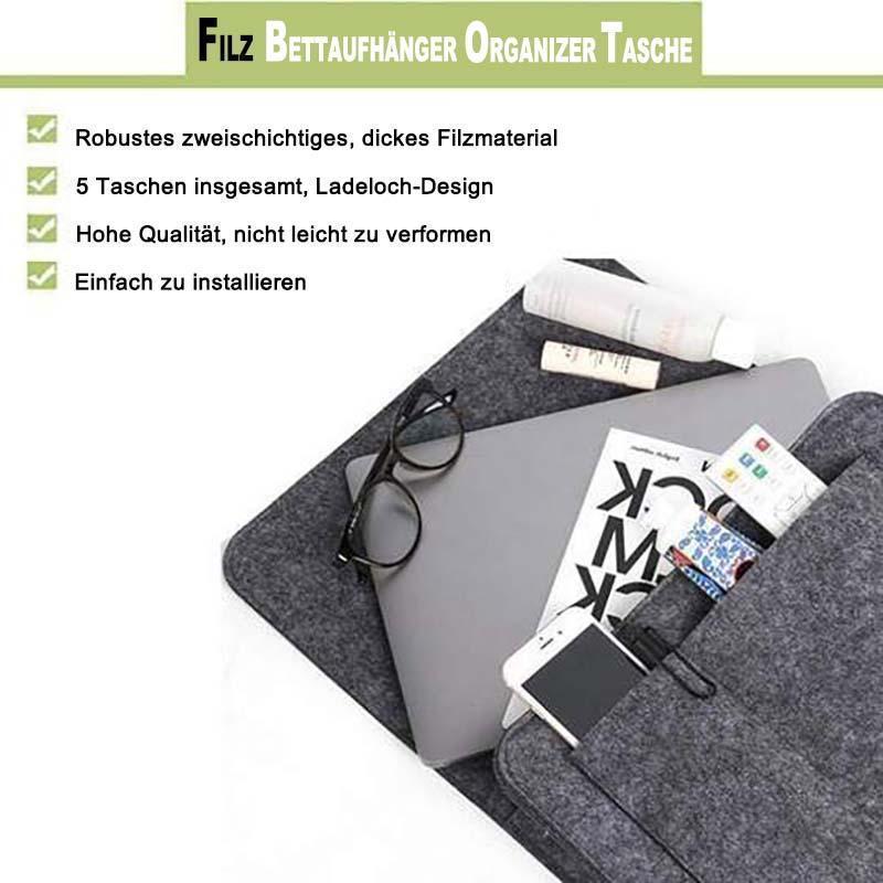 Filz-Bettaufhänger-Aufbewahrungstasche für Bett/Sofa/Tisch