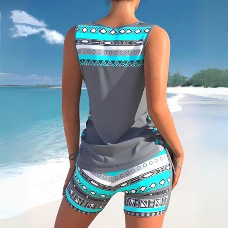 Moa | Tankini mit Print und V-Ausschnitt | Bademode Damen | Badeanzug Damen
