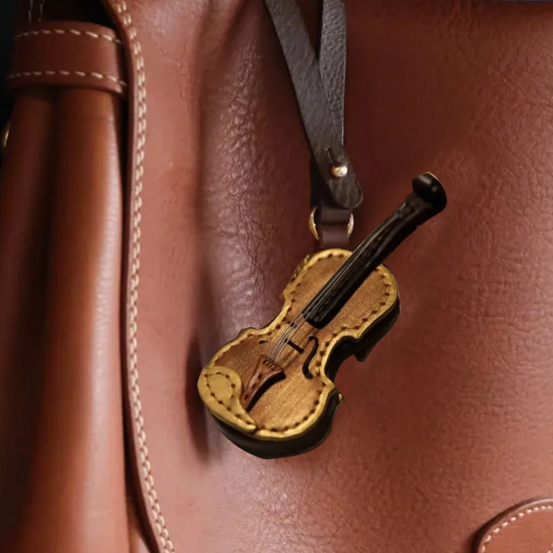 Hergestellter Leder Violin- & Cello-Schlüsselanhänger