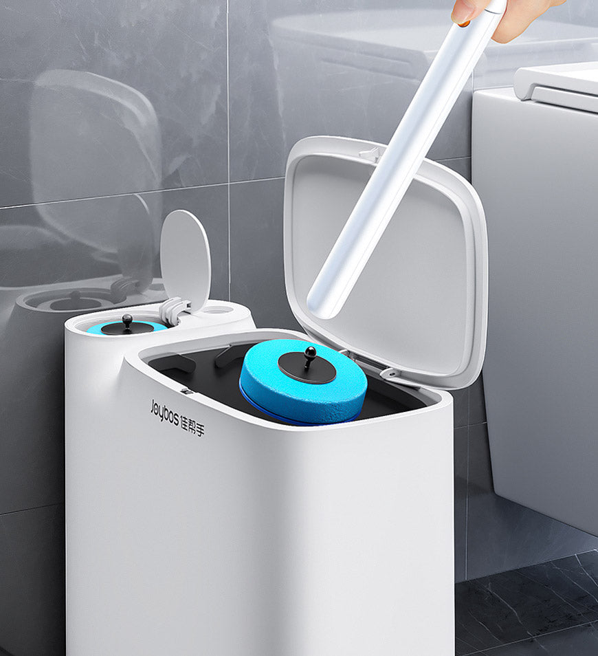2 in 1 Schmaler Badezimmer-Mülleimer mit Toilettenbürste Z32