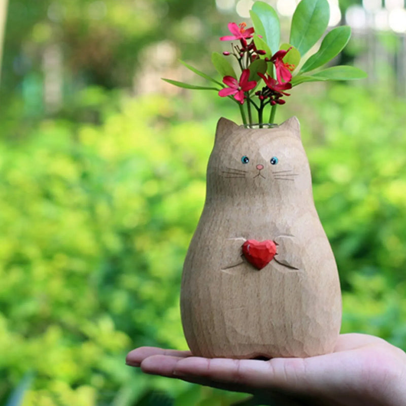 Handgefertigte Katzenvase