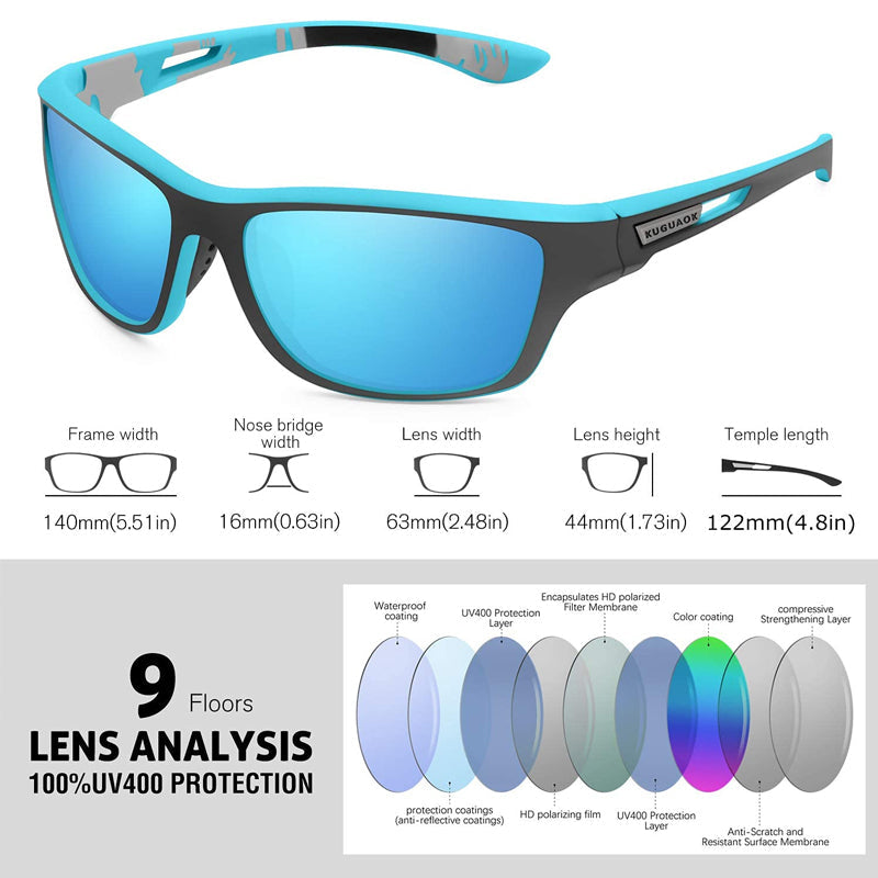 Outdoor-Sport-Sonnenbrille mit blendfreier polarisiertem Glas