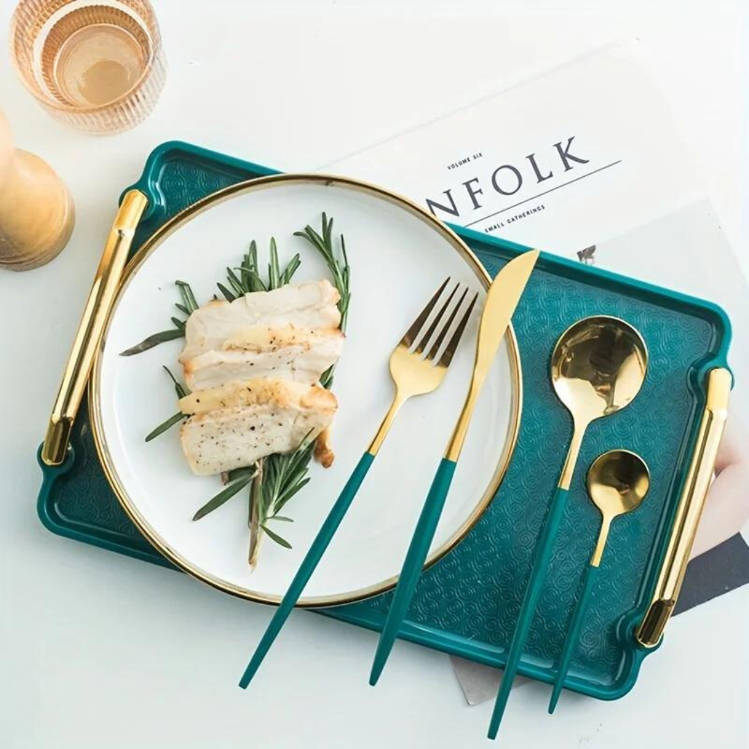 Gold Besteckset Luxus – 24-teilig für stilvolles Dinnererlebnis