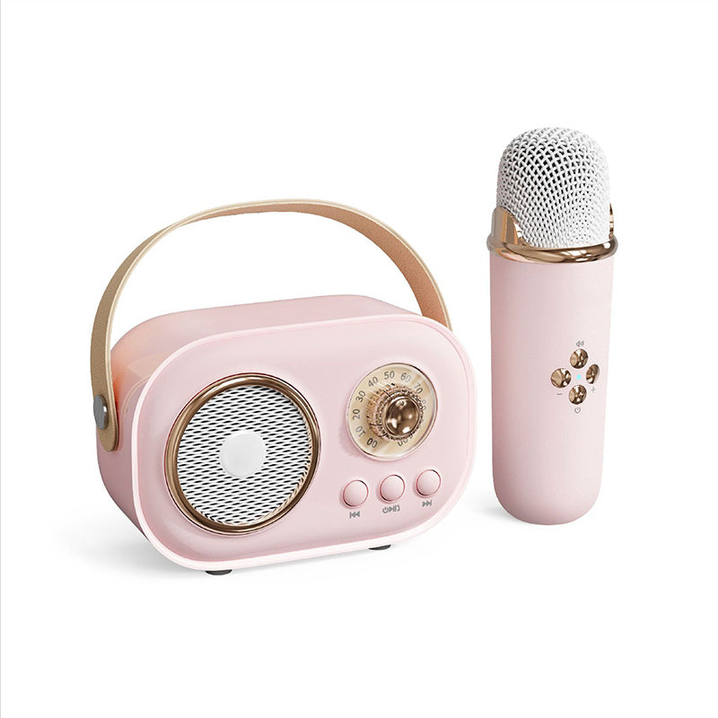 Mini Karaoke Maschine & Bluetooth Lautsprecher Mit Kabellosem Mikrofon