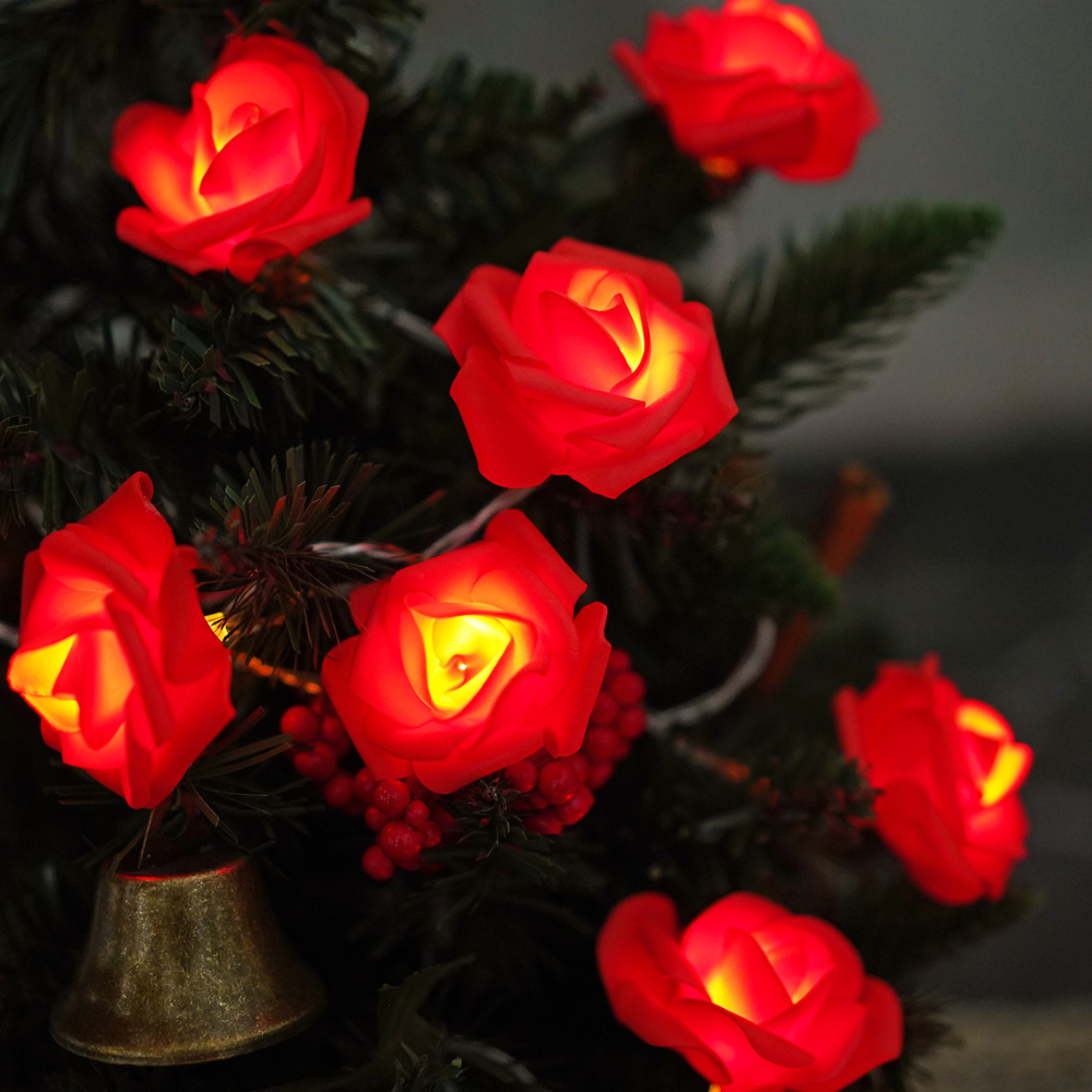 Rose Blütenlichter Lichterkette
