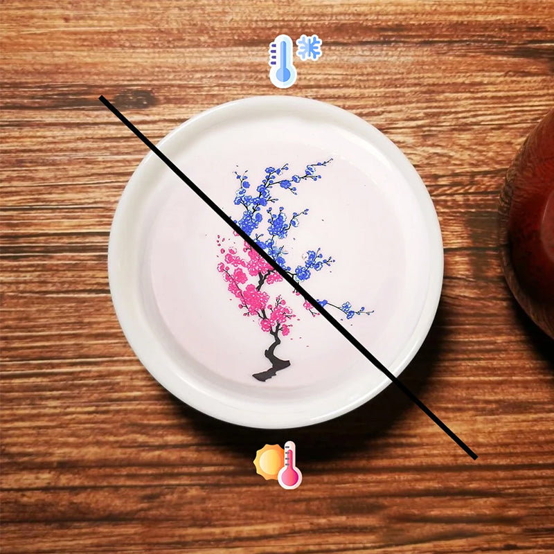 Sandsberg | Magic Flowers Blooming Tea Sake-Becher, Eis/Heiß Farbwechsel Keramiktasse