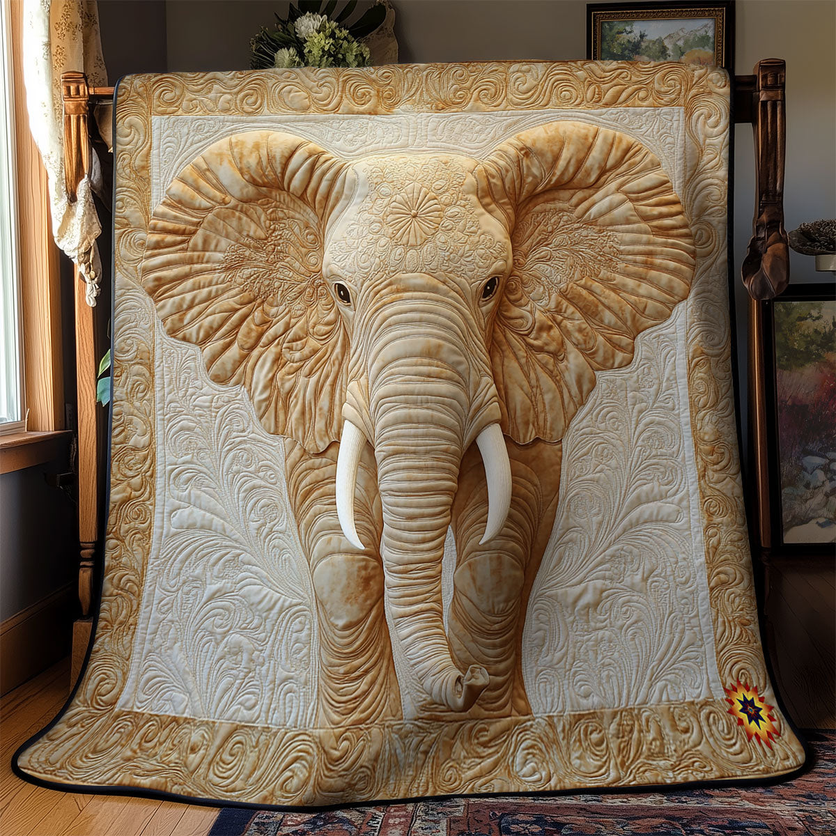 Abstract Elephant Quilt