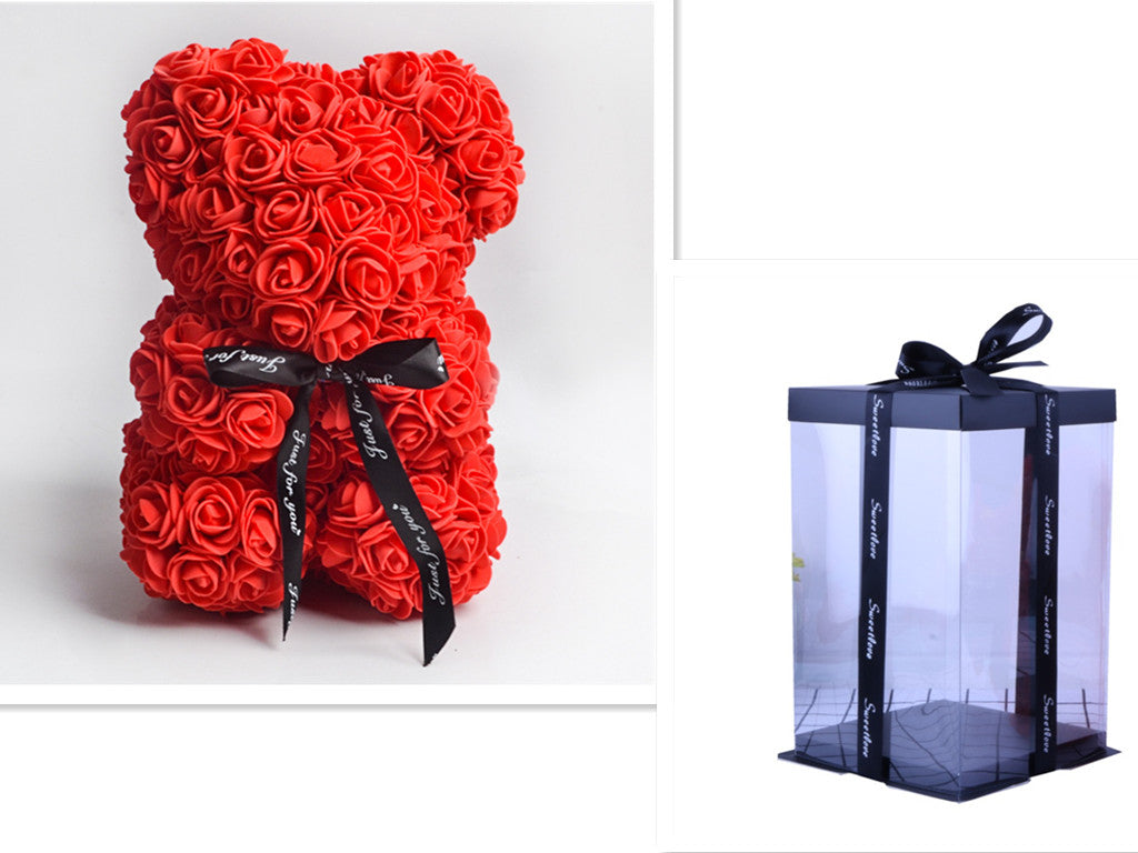 Valentinstag Geschenk Rose Bär Ewige Blume Rose Teddybär PE Schaum Bär 25cm Valentinstag