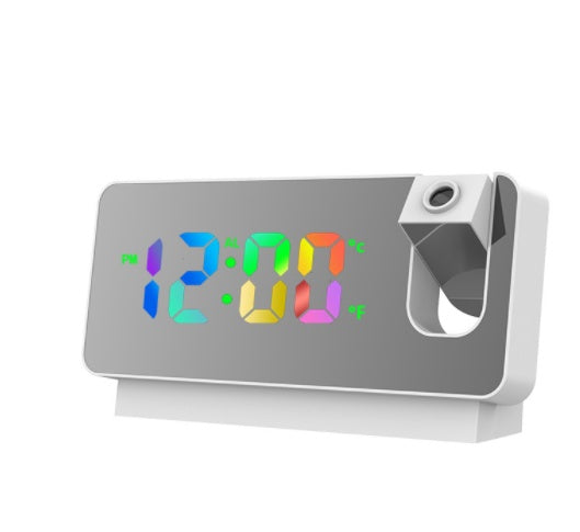 Neue 3D-Projektions-Wecker LED-Spiegeluhr Anzeige mit Schlummerfunktion für Zuhause Schlafzimmer Büro Tischuhr