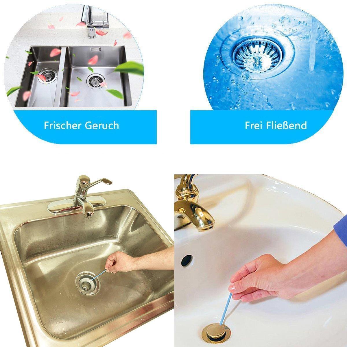 12/Set Rohrreinigungsstäbchen Öldekontamination Küche Toilette Badewanne Abflussreiniger