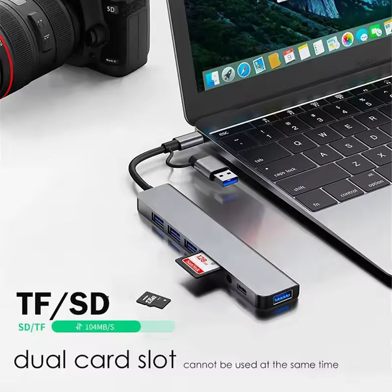Sandsberg | Blueendless 8-in-1 multifunctionele Type-C / USB-C hub-uitbreidingsdock
