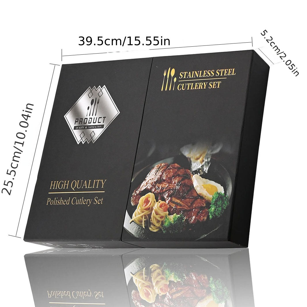 24-teiliges schwarzes Besteckset