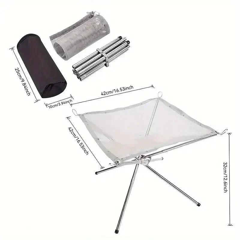 Sandsberg | Faltbarer Lagerfeuerständer – Tragbare Feuerstelle für Camping & Outdoor