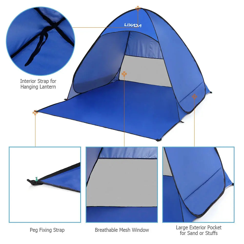 Sandsberg Automatische Sofort-Pop-up Strandzelte - Leichtes Outdoor UV-Schutz Camping Angelzelt Pavillon Sonnenschutz