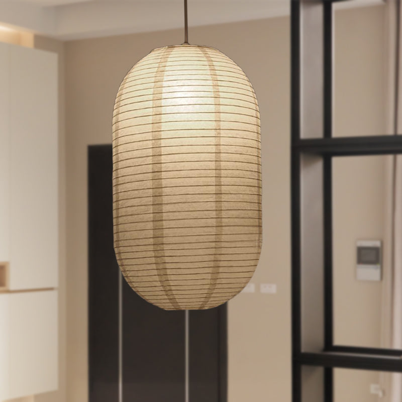 8.5"/11.5"/16.5" Breite Laterne Aufhängung Pendel Traditionell Papier Weiß 1 Licht Hängeleuchte