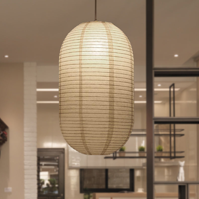 8.5"/11.5"/16.5" Breite Laterne Aufhängung Pendel Traditionell Papier Weiß 1 Licht Hängeleuchte
