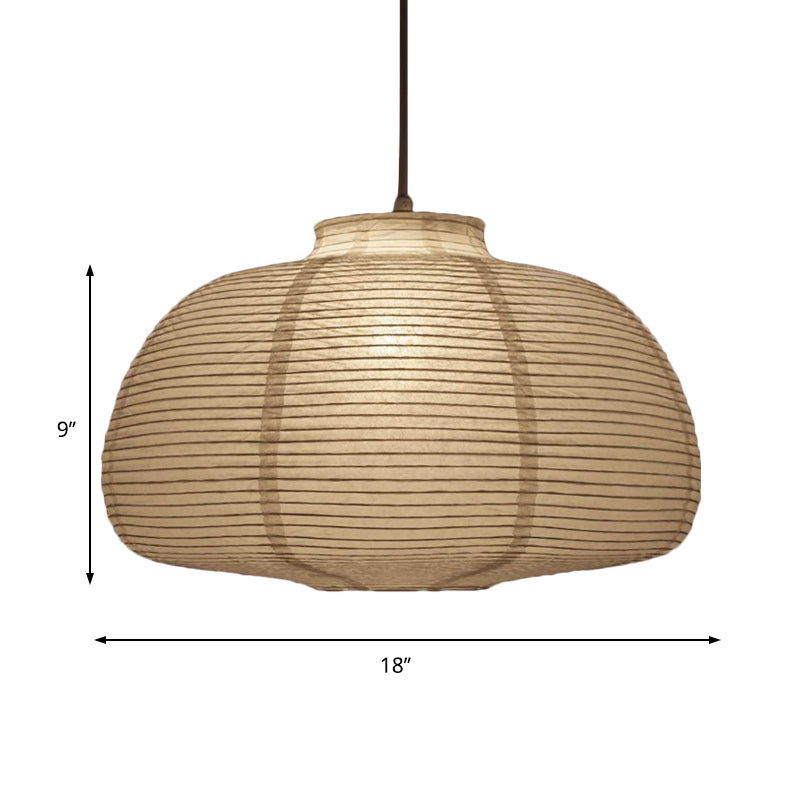 8.5"/11.5"/16.5" Breite Laterne Aufhängung Pendel Traditionell Papier Weiß 1 Licht Hängeleuchte