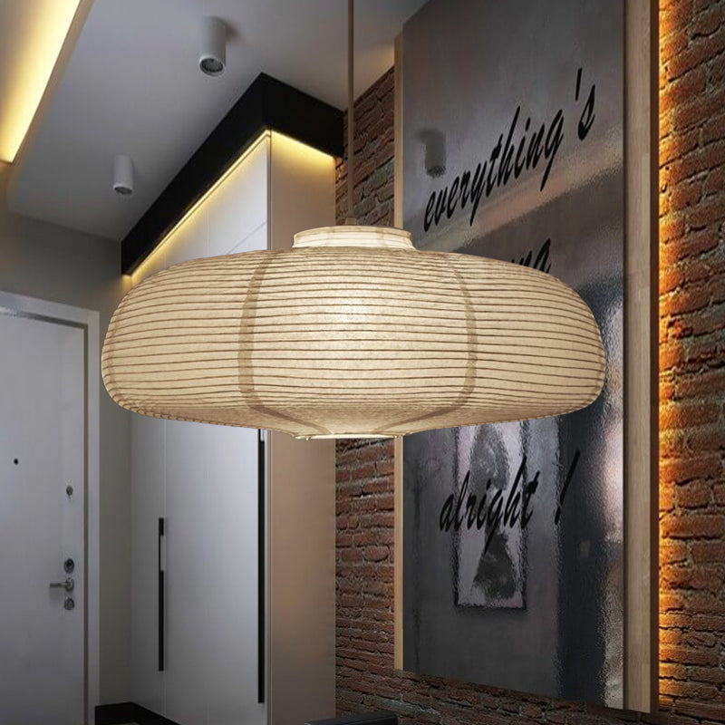 8.5"/11.5"/16.5" Breite Laterne Aufhängung Pendel Traditionell Papier Weiß 1 Licht Hängeleuchte
