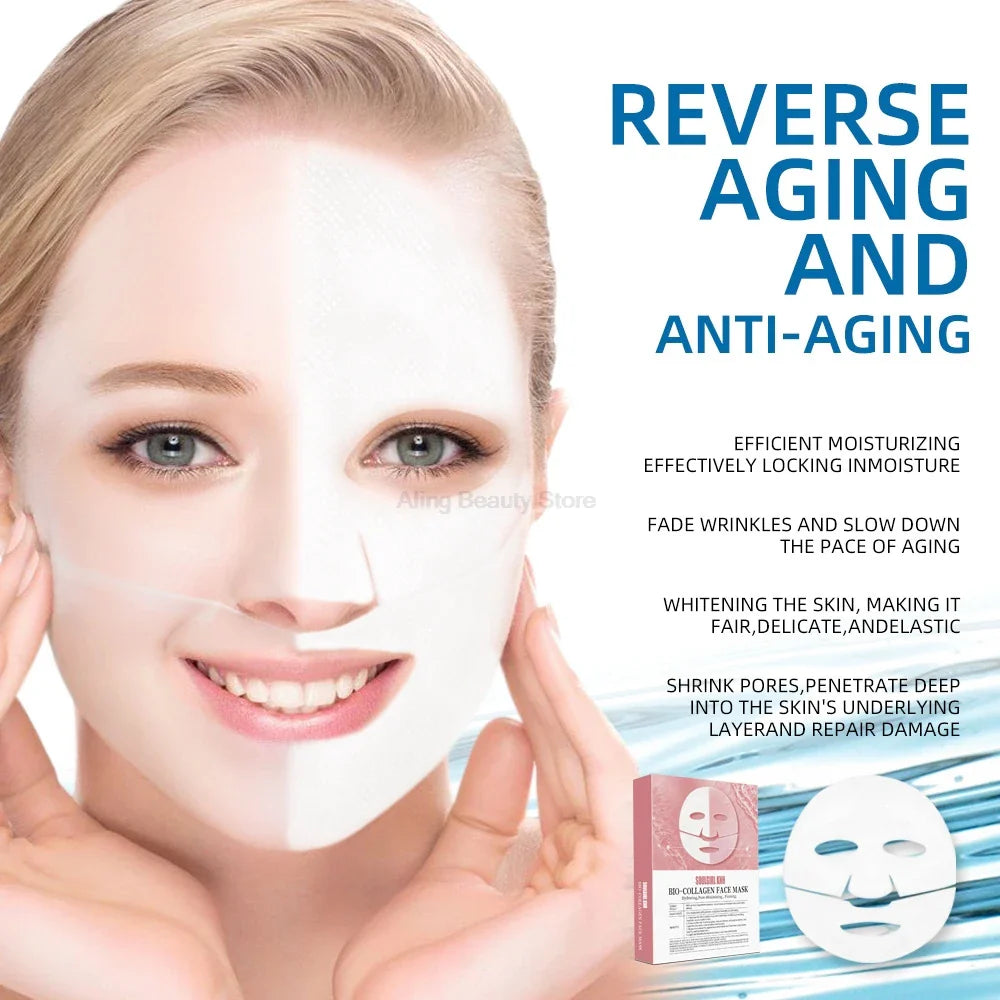5PCS Absorbierbare Bio-Kollagen-Gesichtsmaske